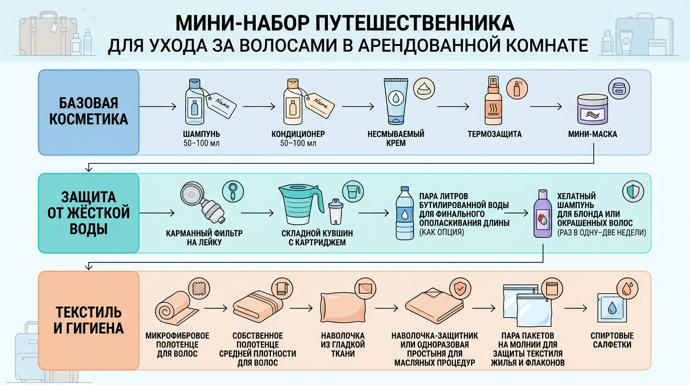 Мини-набор путешественника: косметика и аксессуары